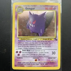 Pokemon GengarFossil Holo Card 5/62 Unlimited Holo Rare NM LP read description - Image 1