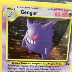 Pokemon GengarFossil Holo Card 5/62 Unlimited Holo Rare NM LP read description - Image 4