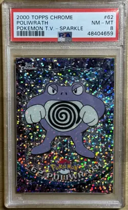 2000 Pokemon Topps Chrome Series 1 Sparkle Poliwrath #62 PSA 8 NM-MT - Image 1