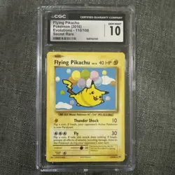 Pokemon Flying Pikachu XY Evolutions Secret Rare #110 CGC 10 Gem Mint - Image 1