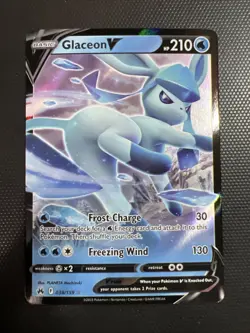 Glaceon V 038/159 Holo V Rare Crown Zenith Pokemon Near Mint - Image 1