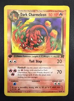 Pokemon 1st Edition Team Rocket Dark Charmeleon 32/82 - LP - Image 1