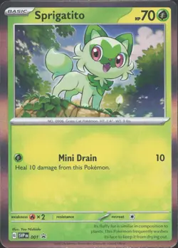 Sprigatito 001 Holo Promo Scarlet & Violet Promo Pokemon Near Mint - Image 1
