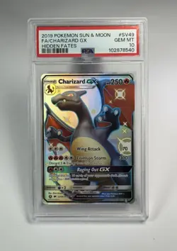 Pokemon Charizard GX SV49/SV94 Hidden Fates Shiny Vault Full Art PSA 10 Holo - Image 2