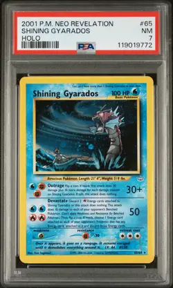 2001 POKEMON NEO REVELATION #65 SHINING GYARADOS-HOLO PSA 7 - Image 1