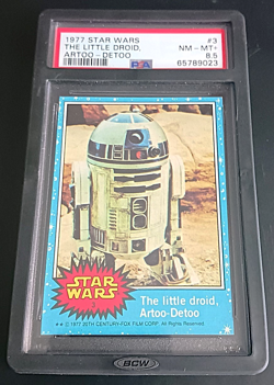 1977 Topps Star Wars #3 The Little Droid, Artoo-Detoo Rookie RC PSA 8.5 NM-MT - Image 1