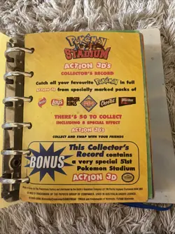 Vintage Pokemon Stadium Action 3D's Collector's Record & 3D Cards - Missing 5 - Image 3