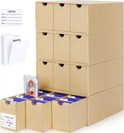 Card Storage Box for Toploader, 12 • 600 Count Cardboard Trading Organizer Box - Image 1