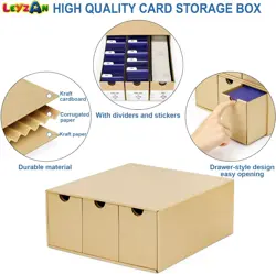 Card Storage Box for Toploader, 12 • 600 Count Cardboard Trading Organizer Box - Image 5