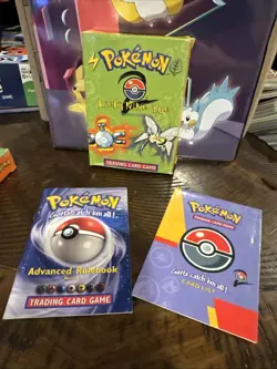 Vintage Pokemon TCG Base Set 2 Lightning Bug Theme Deck Box, Rule Book, List 742818061551 - Image 1