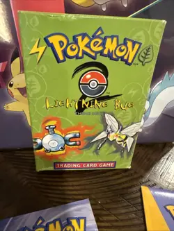 Vintage Pokemon TCG Base Set 2 Lightning Bug Theme Deck Box, Rule Book, List 742818061551 - Image 2