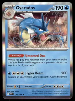 Gyarados 130/165 Rare 151 Pokemon TCG NM - Image 1