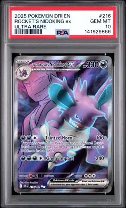 Team Rockets Nidoking EX 216/182 - PSA 10 - Destined Rivals - Pokemon TCG - Image 1