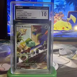 Pokemon Bulbasaur 143/142 Sv07 Stellar Crown Illustration Rare CGC 10 Gem Mint - Image 1