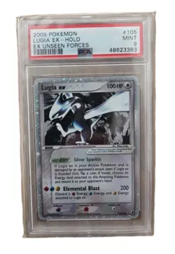 Pokemon Unseen Forces Lugia EX #105 PSA 9 - Image 3