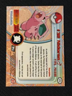 Nidoran 32 Pokemon Topps Series 1 Sunray Holo Foil - Image 2