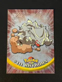Rhyhorn 111 HOLO Pokemon Topps Blue Logo - Image 1