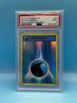 Pokemon TCG Water Energy 93/108 REVERSE HOLO XY Evolutions PSA 9 - Image 1