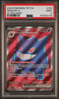 PSA 9 GENGAR EX 193 TEMPORAL FORCES ULTRA RARE POKEMON MINT - Image 1