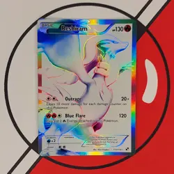 RESHIRAM 113/114 Full Art Holo Black & White Base Set Ultra Rare Pokemon Card LP - Image 1