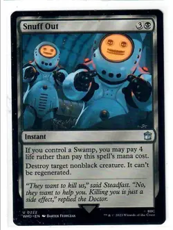 Snuff Out 222 Uncommon Universes Beyond: Doctor Who Magic: The Gathering LP - Image 1