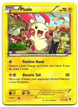Plusle 31/111 - 🌊 Furious Fists Common Pokemon TCG 🖤 - HP - Image 1