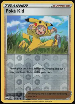 Poke Kid 173/202 Uncommon Sword & Shield Pokemon Reverse Holo LP/NM - Image 1