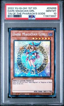 PSA 10 Dark Magician Girl MP22-EN268 1st Edition Tin Pharaoh's Gods Yugioh - Image 1