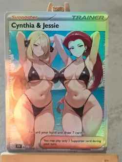 Cynthia & Jessie Pokemon Trainer Full Art Sexy Waifu doujin ACG Art Card - Image 1