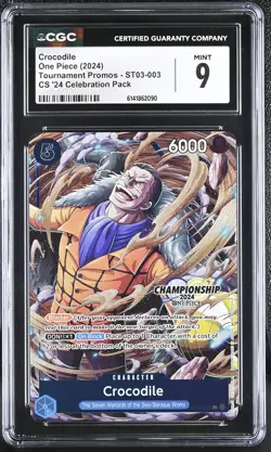 Crocodile ST03-003 CGC 9 Mint Tournament Promos One Piece Card - Image 1