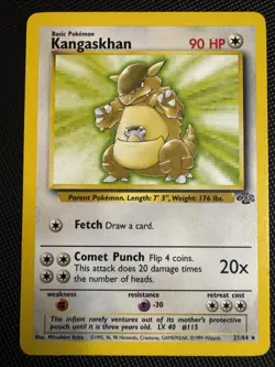 Kangaskhan RARE 21/64 Jungle Unlimited Pokemon Card - Non Holo - WotC - Image 1