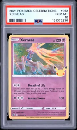 2021 POKEMON CELEBRATIONS #012 XERNEAS PSA 10 - Image 1