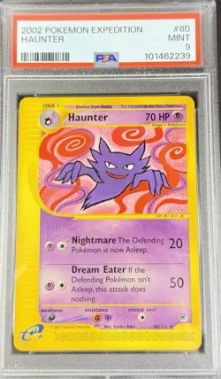 2002 Pokemon Expedition 80 Haunter PSA 9 Mint - Image 1