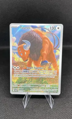 Tauros Pokemon 096/086 NM Illustration Rare ME04: Chaos Rising IR Near Mint TCG - Image 1