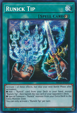 YUGIOH RUNICK TIP SECRET MP23-EN241 NEAR MINT - Image 1