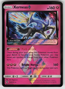 Xerneas ◇ 144/214 Prism Star Rare Lost Thunder Pokemon Near Mint - Image 1