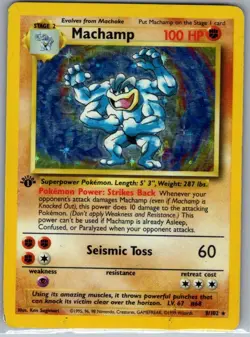Machamp - 8/102 Holo Base Set Deck Exclusives - Pokemon Card - LP - Image 1