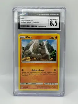 2019 Pokemon Onix Unified Minds 103/236 CGC 8.5 NM/MINT - Image 1