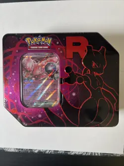 Pokemon TCG Destined Rivals Team Rocket 5 Pack Tin Mewtwo EX New - SEALED - Image 1