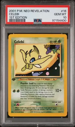 PSA 10 CELEBI 16/64 | Neo Revelation 1st Edition Pokemon Card - Image 1
