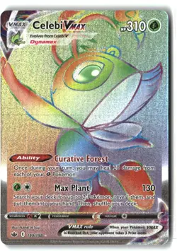 Celebi VMAX 199/198 Rainbow Rare Chilling Reign Pokemon Holo Near Mint - Image 1