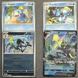 Pokemon TCG - Inteleon Evolution Line | Sobble Drizzile Inteleon Inteleon V - Image 1