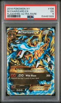 2014 POKEMON XY FLASHFIRE ULTRA RARE #108 M CHARIZARD EX PSA 5 - Image 1