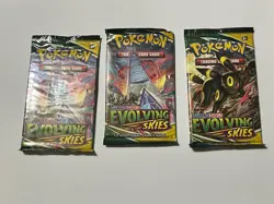 The Pokemon Company Evolving Skies Booster Packs Lot of 3 English - Image 1