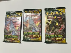 The Pokemon Company Evolving Skies Booster Packs Lot of 3 English - Image 2