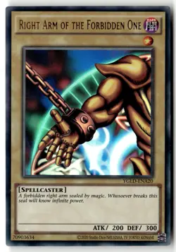 Right Arm of the Forbidden One YGLD-ENA20 Yu-Gi-Oh Unlimited DMG - Image 1