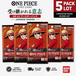 One Piece OP-13 Carrying On His Will Japanese Booster Pack Lot x5 Sealed - Image 1