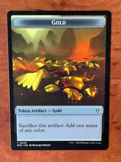 Lightning Rager / Gold Token MTG Magic the Gathering Card NM Near Mint MKC - Image 2