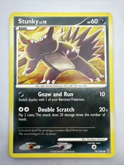 Stunky 76/100 Diamond Pearl Majestic Dawn Pokemon Card Tomokazu Komiya - Image 1