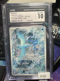 CGC 10 Articuno 161/159 Pokemon Journey Together 2025 English - Image 1